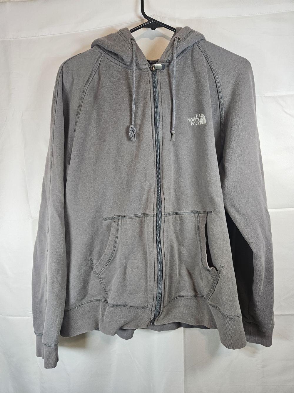 The North Face Men's Gray Full-Zip Hooded Sweatshirt